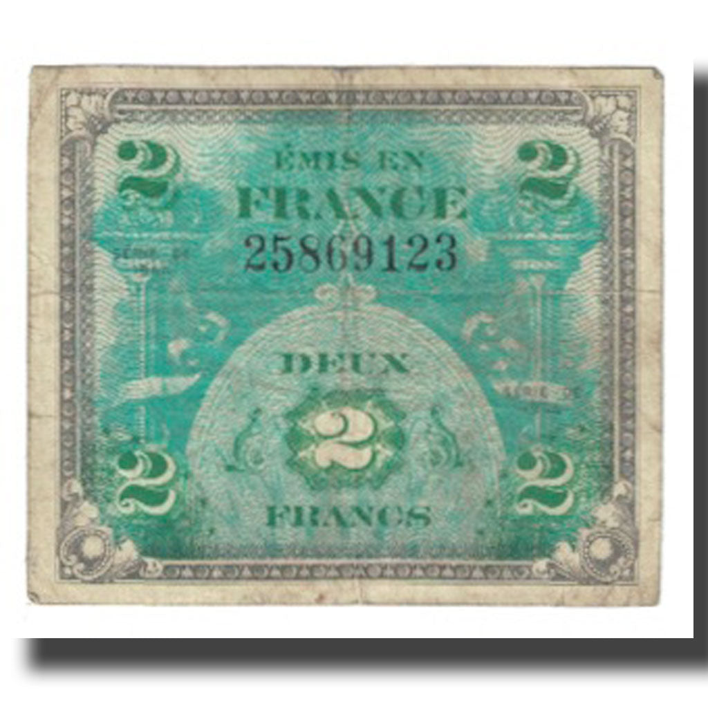 Francia, 2 Francs, Flag/France, 1944, MB, Fayette:VF16.2, KM:114b