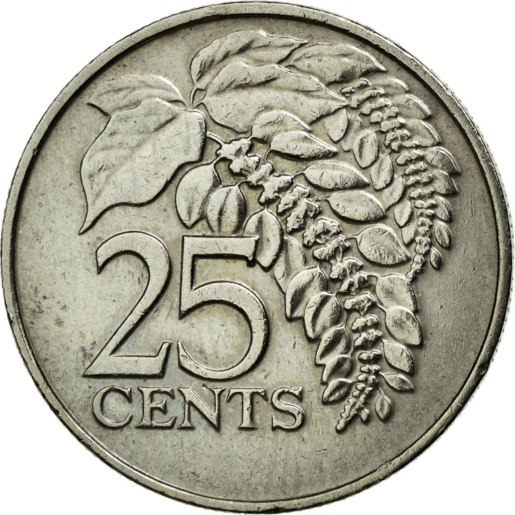 Monnaie, TRINIDAD & TOBAGO, 25 Cents, 1975, Franklin Mint, TTB, Copper-nickel
