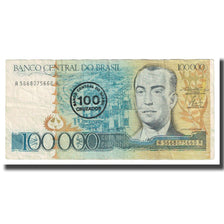 Banknote, Brazil, 100,000 Cruzeiros, KM:205a, VF(20-25)