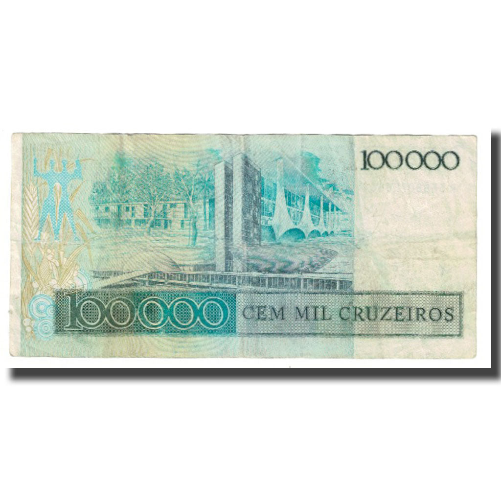 Banknote, Brazil, 100,000 Cruzeiros, KM:205a, VF(20-25)