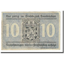 Banknote, Germany, Saarbrücken, 10 Pfennig, Blason, 1919, 1919-03-01
