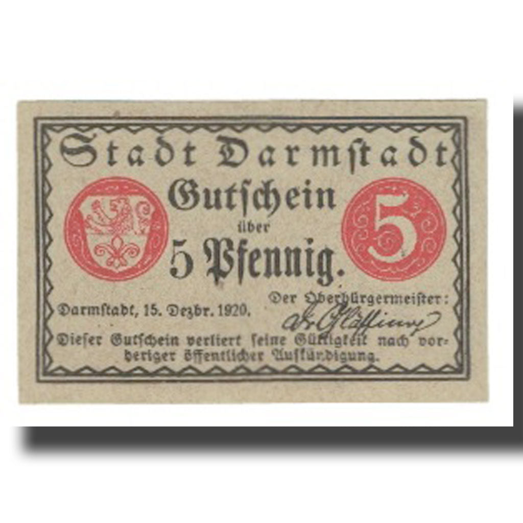 Banknote, Germany, Darmstadt, 10 Pfennig, Batiment, 1920, 1920-12-15