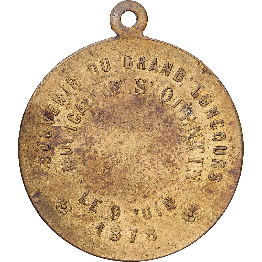 Francia, Token, Concours de Musique de Saint-Quentin, 1878, MB+, Rame