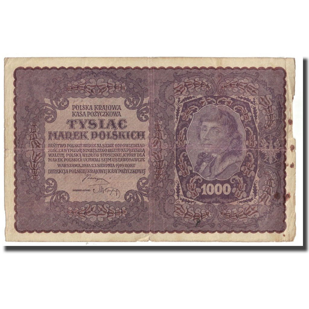 Banknote, Poland, 1000 Marek, 1919, 1919-08-23, KM:29, EF(40-45)