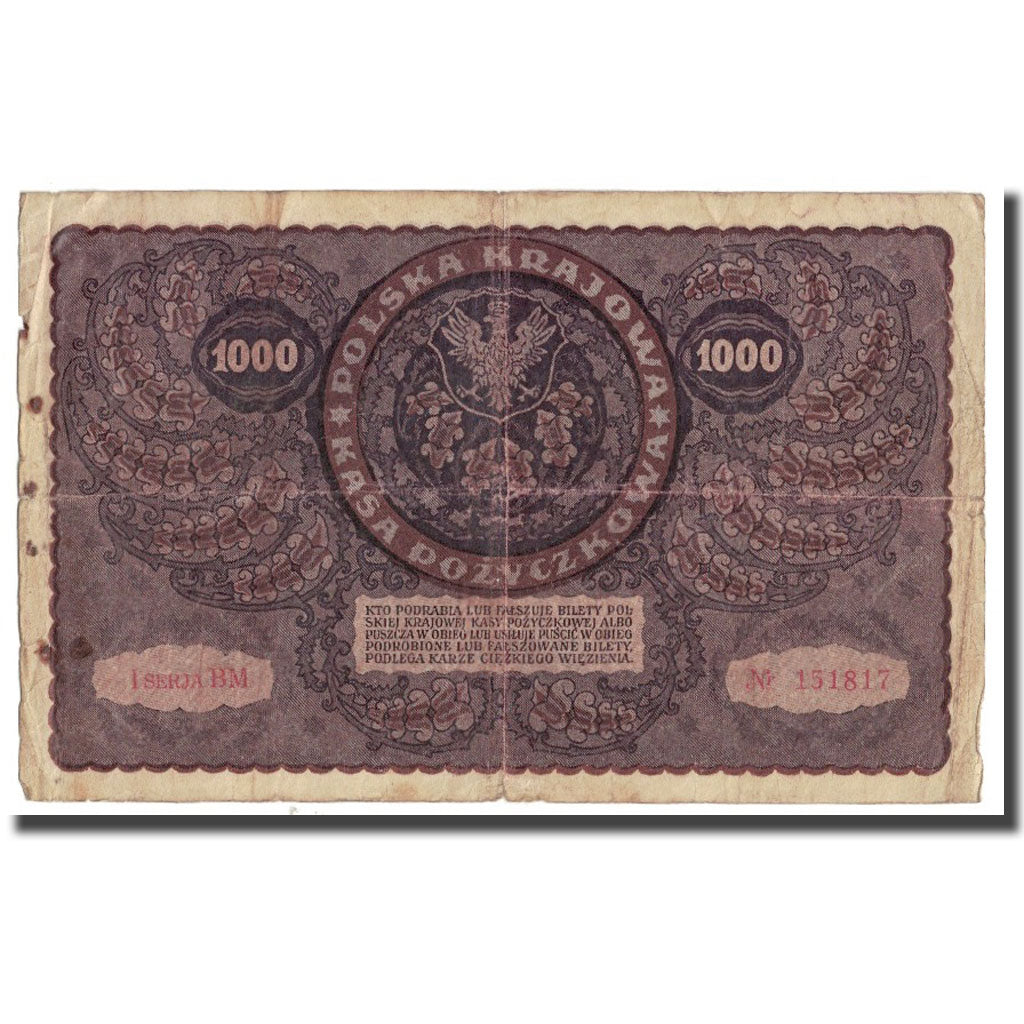 Banknote, Poland, 1000 Marek, 1919, 1919-08-23, KM:29, EF(40-45)