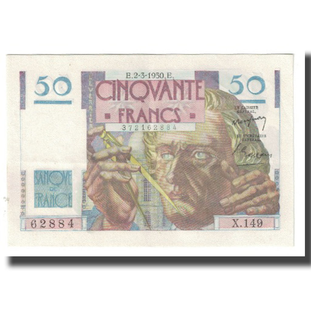 France, 50 Francs, Le Verrier, 1950, P. Rousseau and R. Favre-Gilly, 1950-03-02