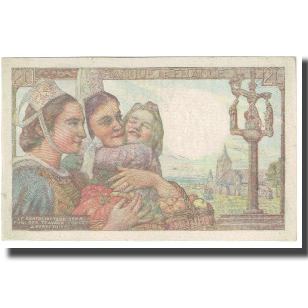 France, 20 Francs, Pêcheur, 1944, P. Rousseau and R. Favre-Gilly, 1944-05-17