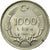 Moneta, Turcja, 1000 Lira, 1991, MS(60-62), Mosiądz niklowy, KM:997