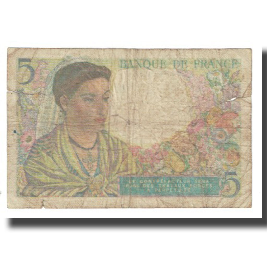Francia, 5 Francs, Berger, 1943, P. Rousseau and R. Favre-Gilly, 1943-06-02, BC