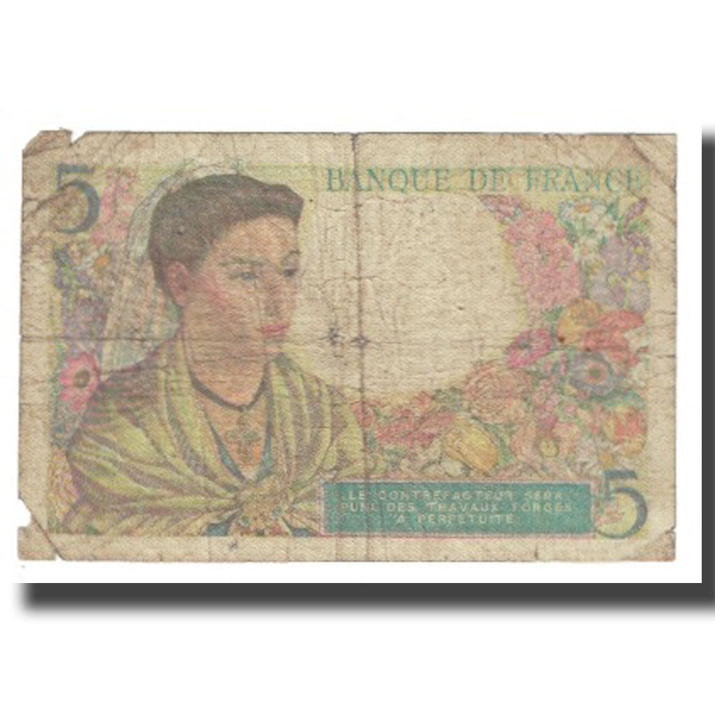 Francia, 5 Francs, Berger, 1943, P. Rousseau and R. Favre-Gilly, 1943-07-22, MB
