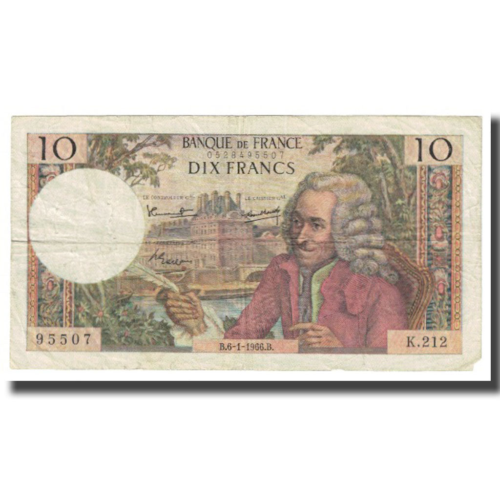 France, 10 Francs, Voltaire, 1966, R.Tondu-G.Bouchet-H.Morant, 1966-01-06