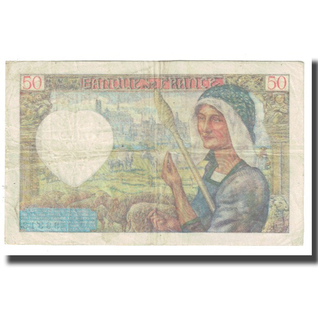 Francia, 50 Francs, Jacques Coeur, 1940, P. Rousseau and R. Favre-Gilly
