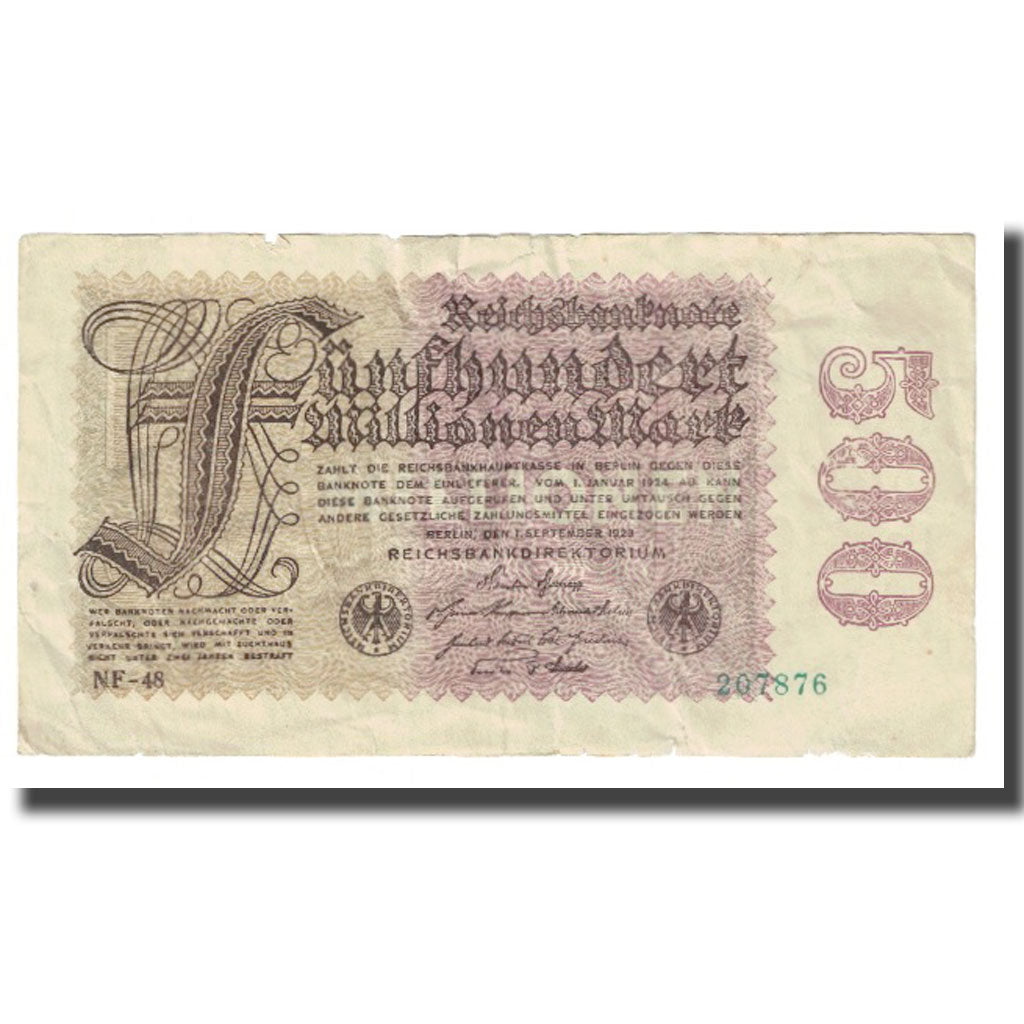 Geldschein, Deutschland, 500 Millionen Mark, 1923, 1923-09-01, KM:110a, SS