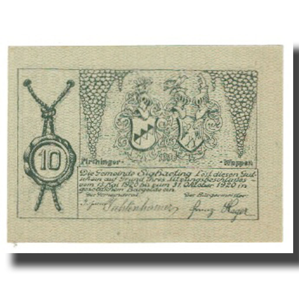 Banknote, Austria, Sigharting, 10 Heller, Blason, 1920, 1920-10-31, UNC(65-70)