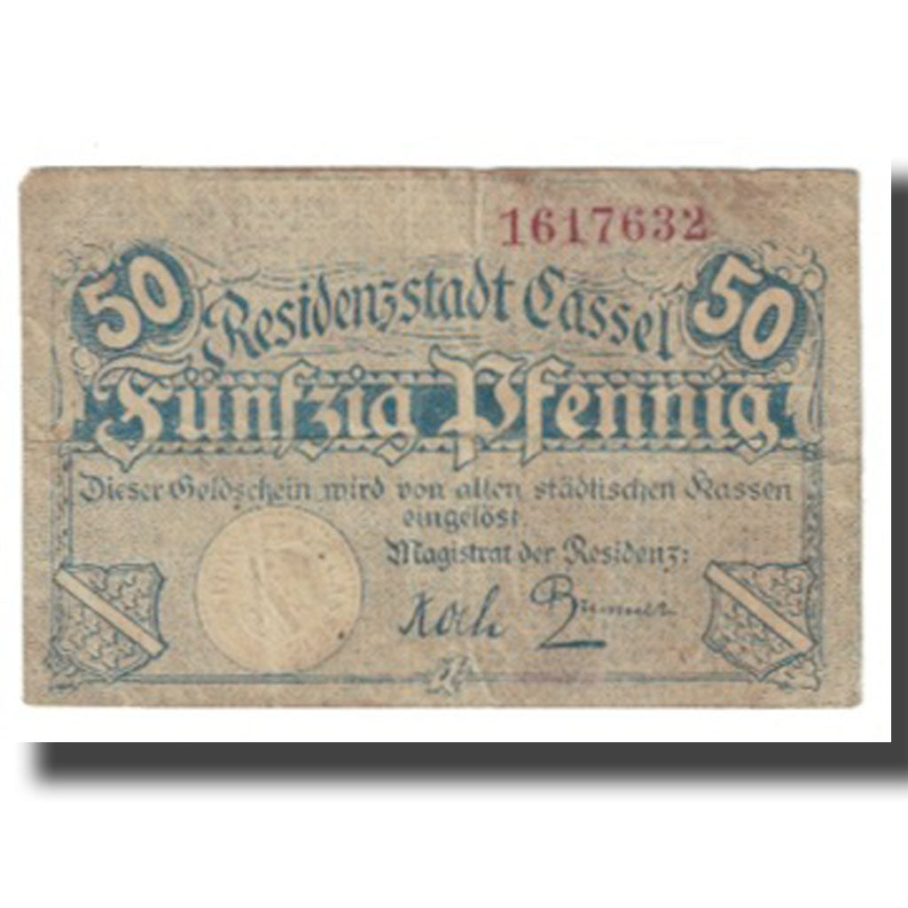 Banknote, Germany, RESIDENZ, 50 Pfennig, Blason, EF(40-45)