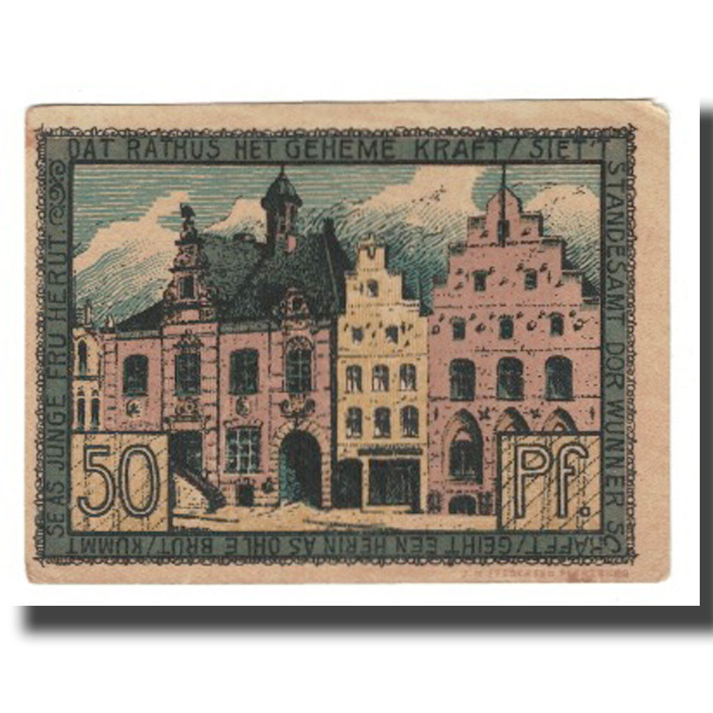 Banknote, Germany, Husum, 50 Pfennig, Ville, EF(40-45), Mehl:639.1