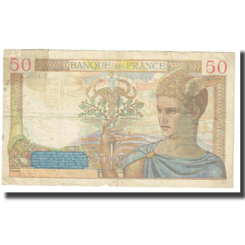 Francia, 50 Francs, Cérès, 1939, P. Rousseau and R. Favre-Gilly, 1939-08-10