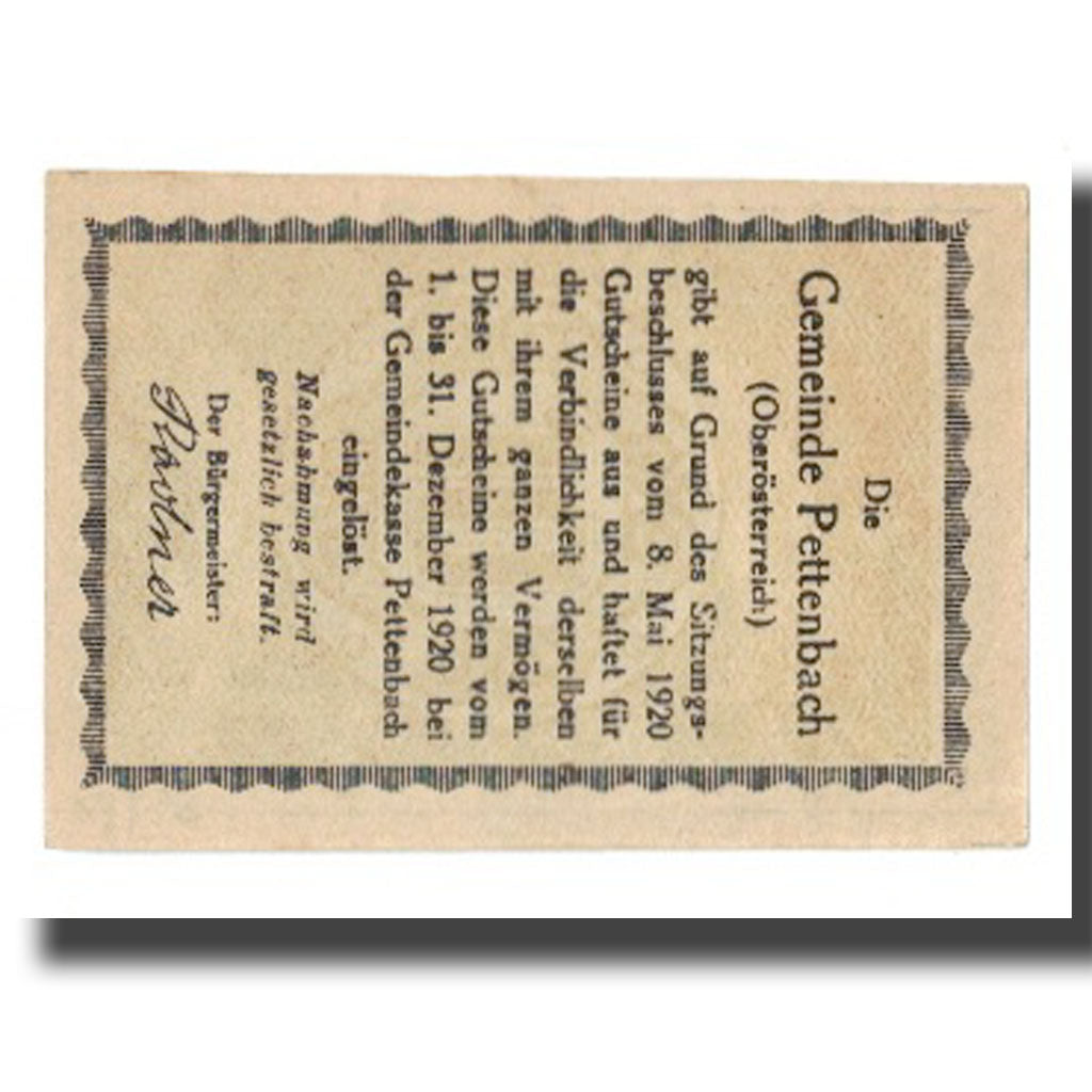 Banknote, Austria, Seiselmauer, 10 Heller, Abbaye, 1920, 1920-12-31, UNC(65-70)