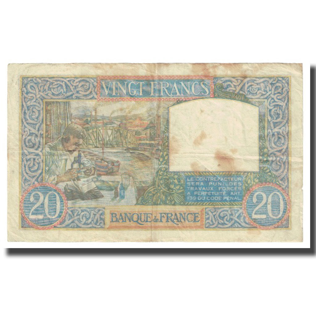 Frankrijk, 20 Francs, Science et Travail, 1941, P. Rousseau and R. Favre-Gilly