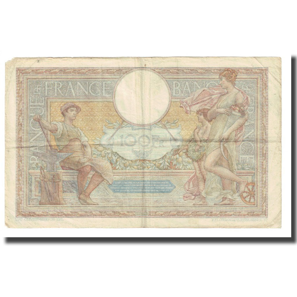 France, 100 Francs, Luc Olivier Merson, 1938, P. Rousseau and R. Favre-Gilly