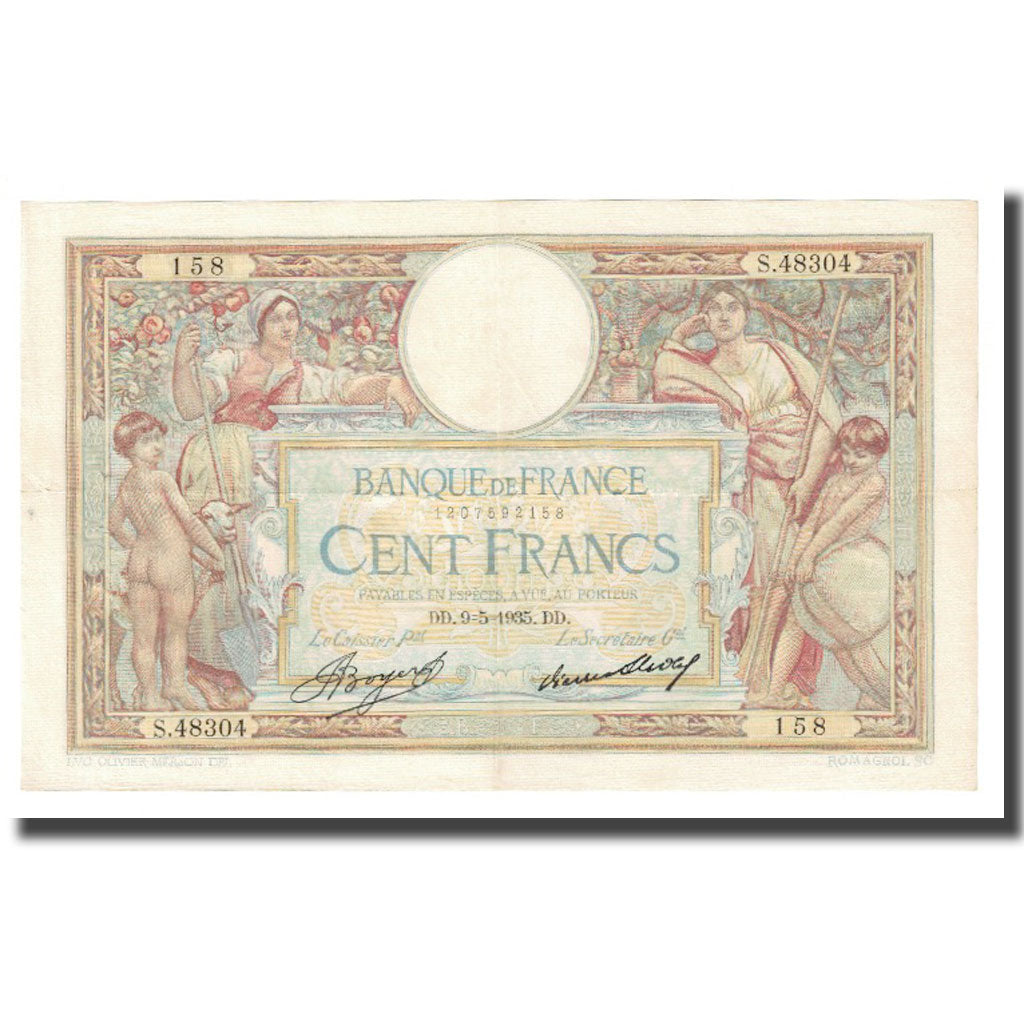 France, 100 Francs, Luc Olivier Merson, 1935, P. Rousseau and R. Favre-Gilly
