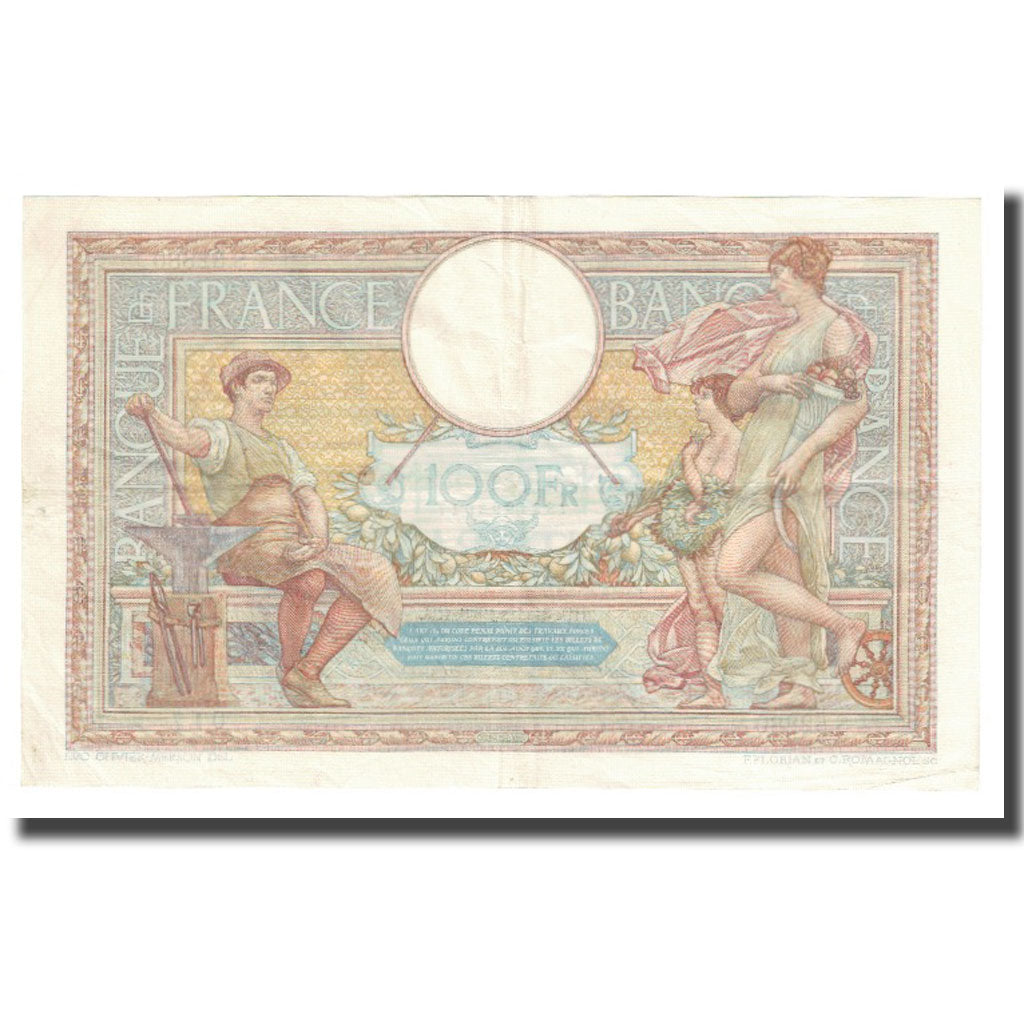France, 100 Francs, Luc Olivier Merson, 1936, P. Rousseau and R. Favre-Gilly