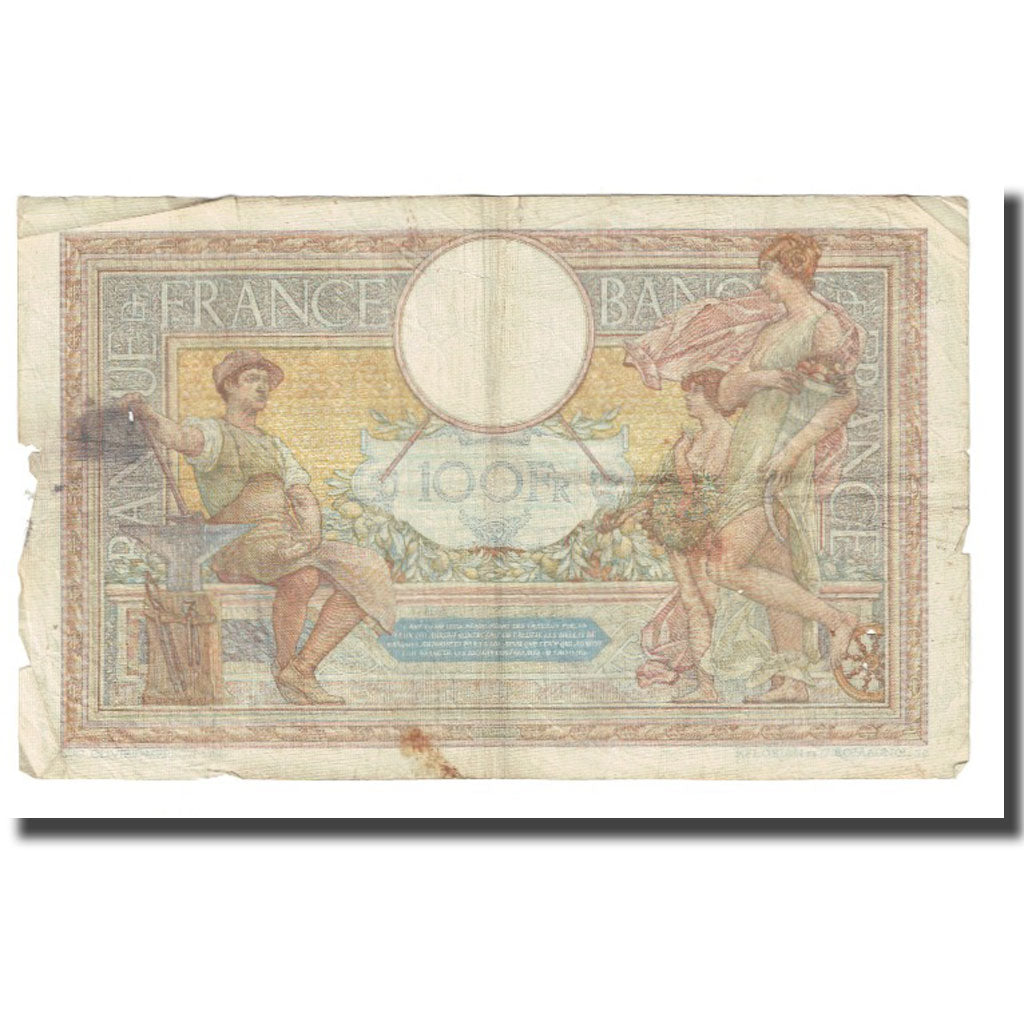France, 100 Francs, Luc Olivier Merson, 1937, P. Rousseau and R. Favre-Gilly