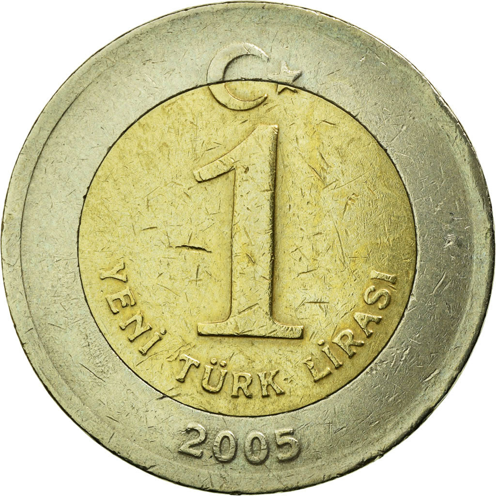 Coin, Turkey, New Lira, 2005, Istanbul, EF(40-45), Bi-Metallic, KM:1169
