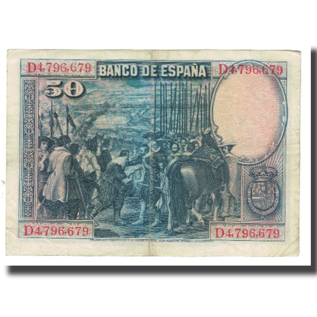 Banknote, Spain, 50 Pesetas, 1928, 1928-08-15, KM:75a, EF(40-45)