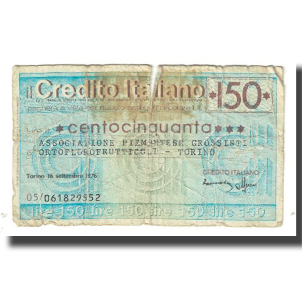 Nota, Itália, 150 Lire, 1976, 1973-09-16, Torino, VF(20-25)