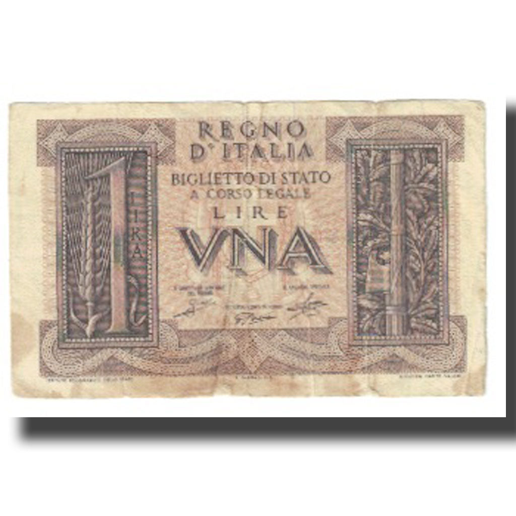 Biljet, Italië, 1 Lira, KM:26, TB