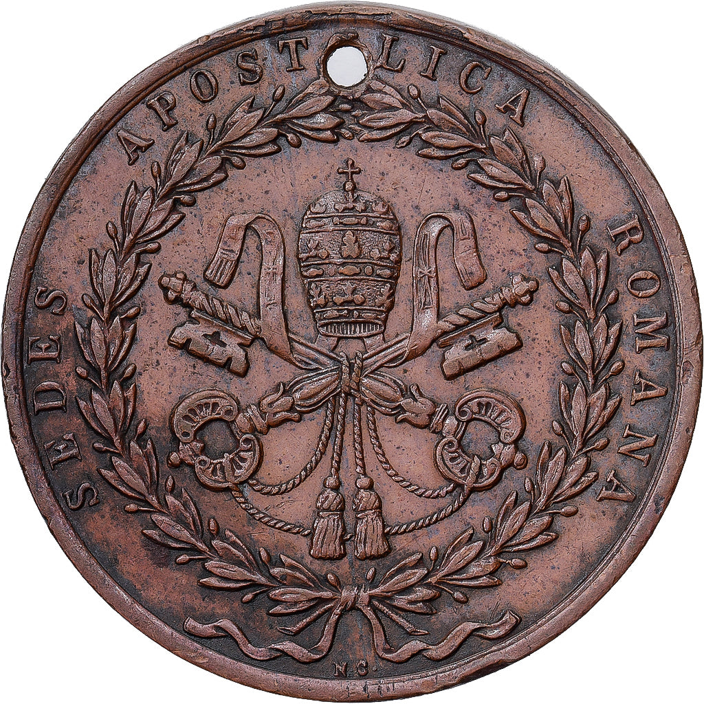 Vatican, Medal, Pie IX, Rome rendue aux Catholiques par les Armes, 1849