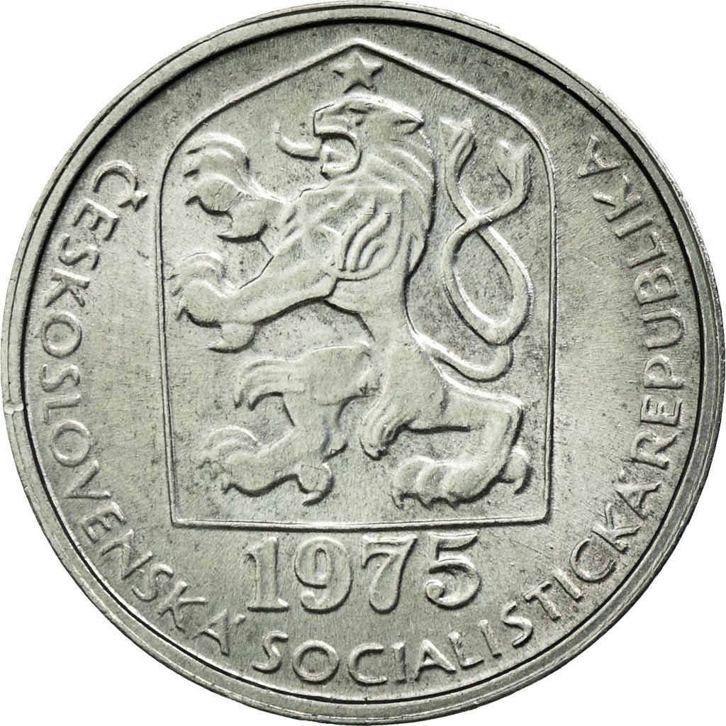 Coin, Czechoslovakia, 10 Haleru, 1975, MS(63), Aluminum, KM:80