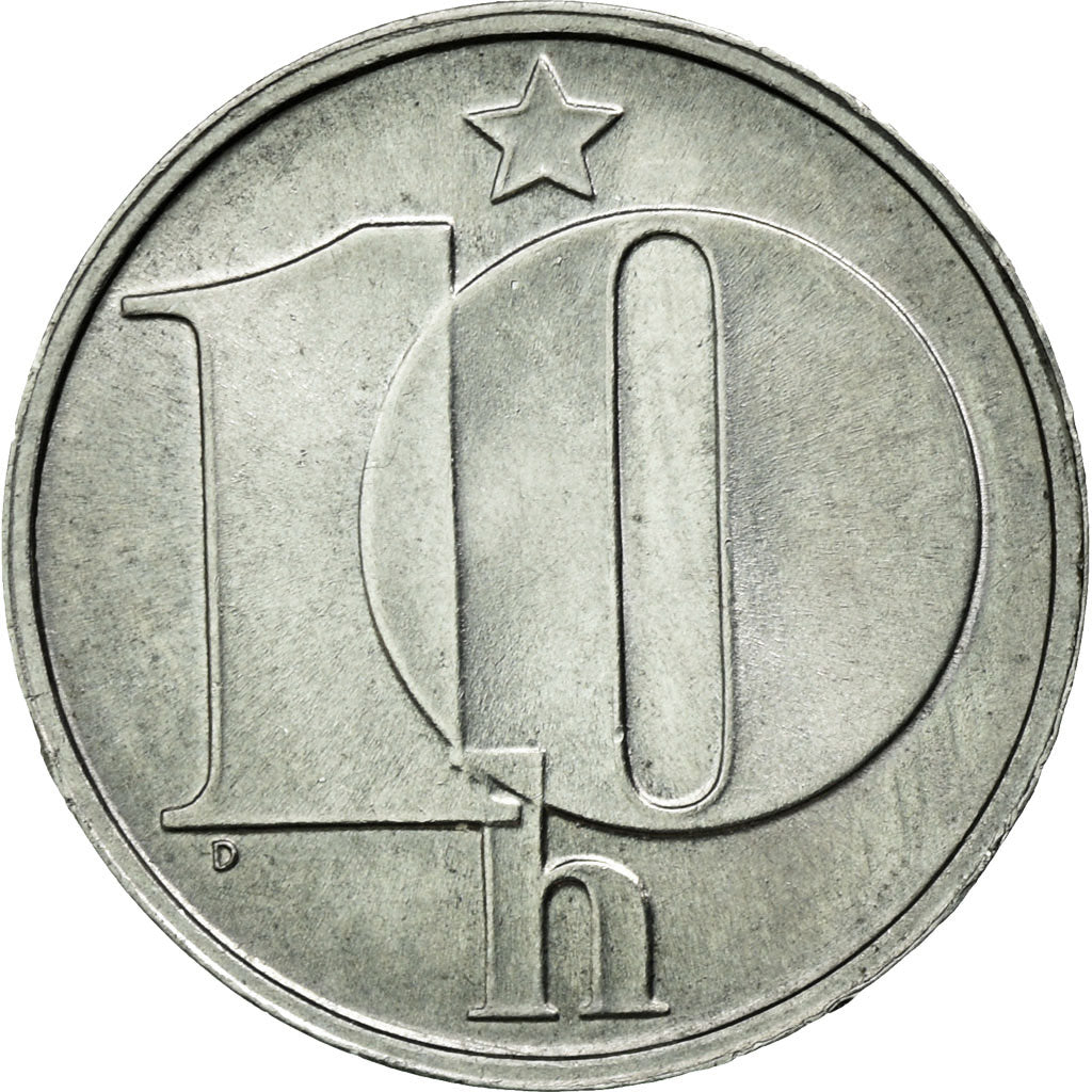 Coin, Czechoslovakia, 10 Haleru, 1975, MS(63), Aluminum, KM:80