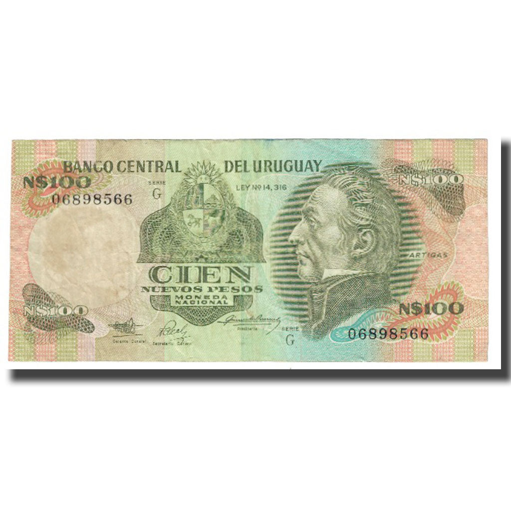Banknote, Uruguay, 100 Nuevos Pesos, KM:62a, EF(40-45)