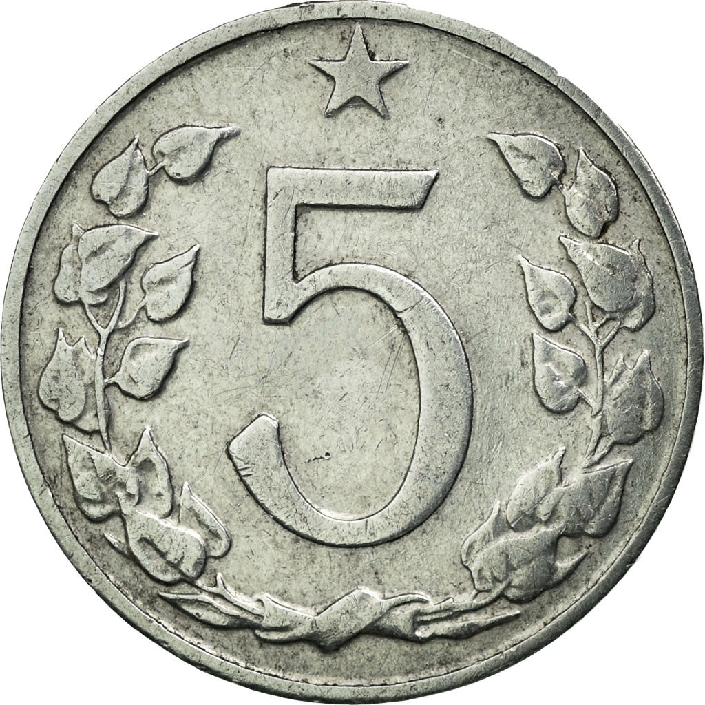 Coin, Czechoslovakia, 5 Haleru, 1962, EF(40-45), Aluminum, KM:53