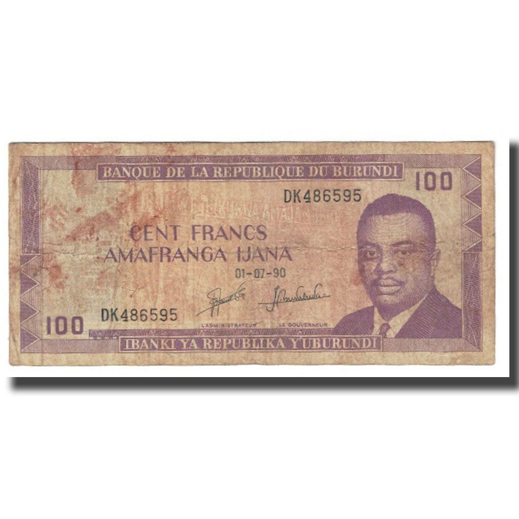 Billete, 100 Francs, 1990, Burundi, 1990-07-01, KM:37D, BC