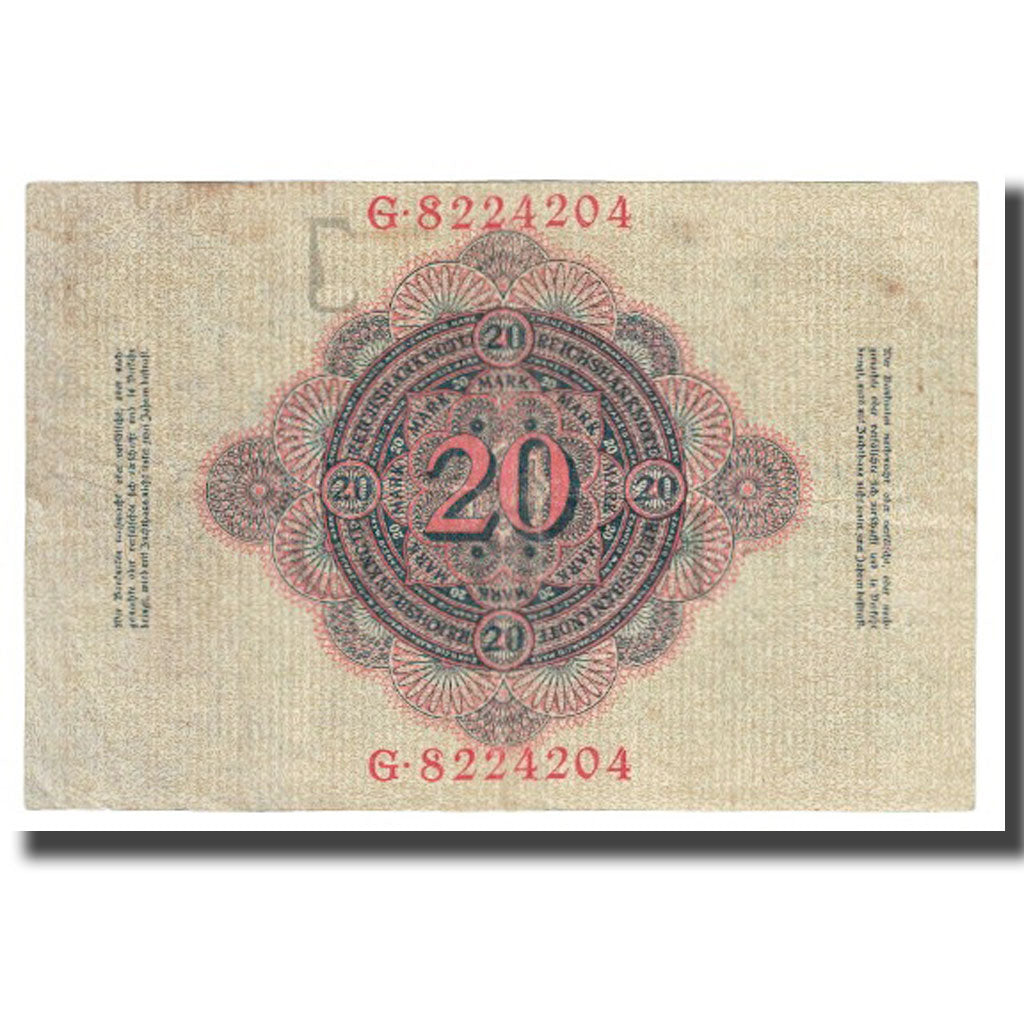 Banknote, Germany, 20 Mark, 1910, 1910-04-21, KM:40b, VF(20-25)