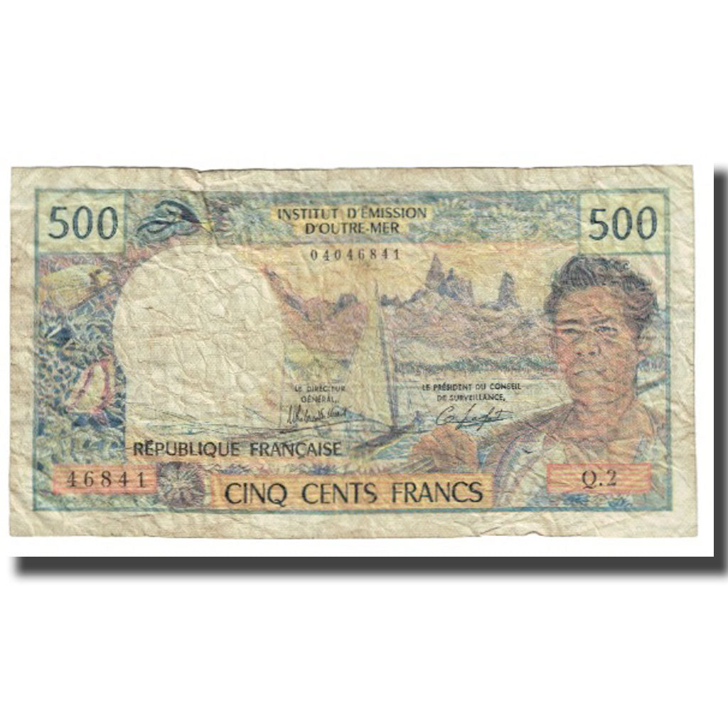 Billete, 500 Francs, Tahití, KM:25d, BC