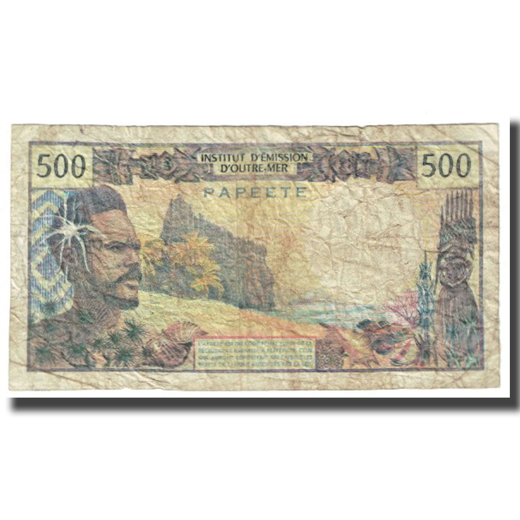 Billete, 500 Francs, Tahití, KM:25d, BC