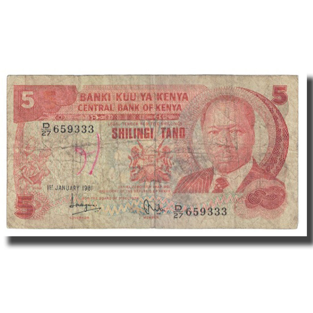 Billet, Kenya, 5 Shillings, 1981-01-01, KM:19a, TB