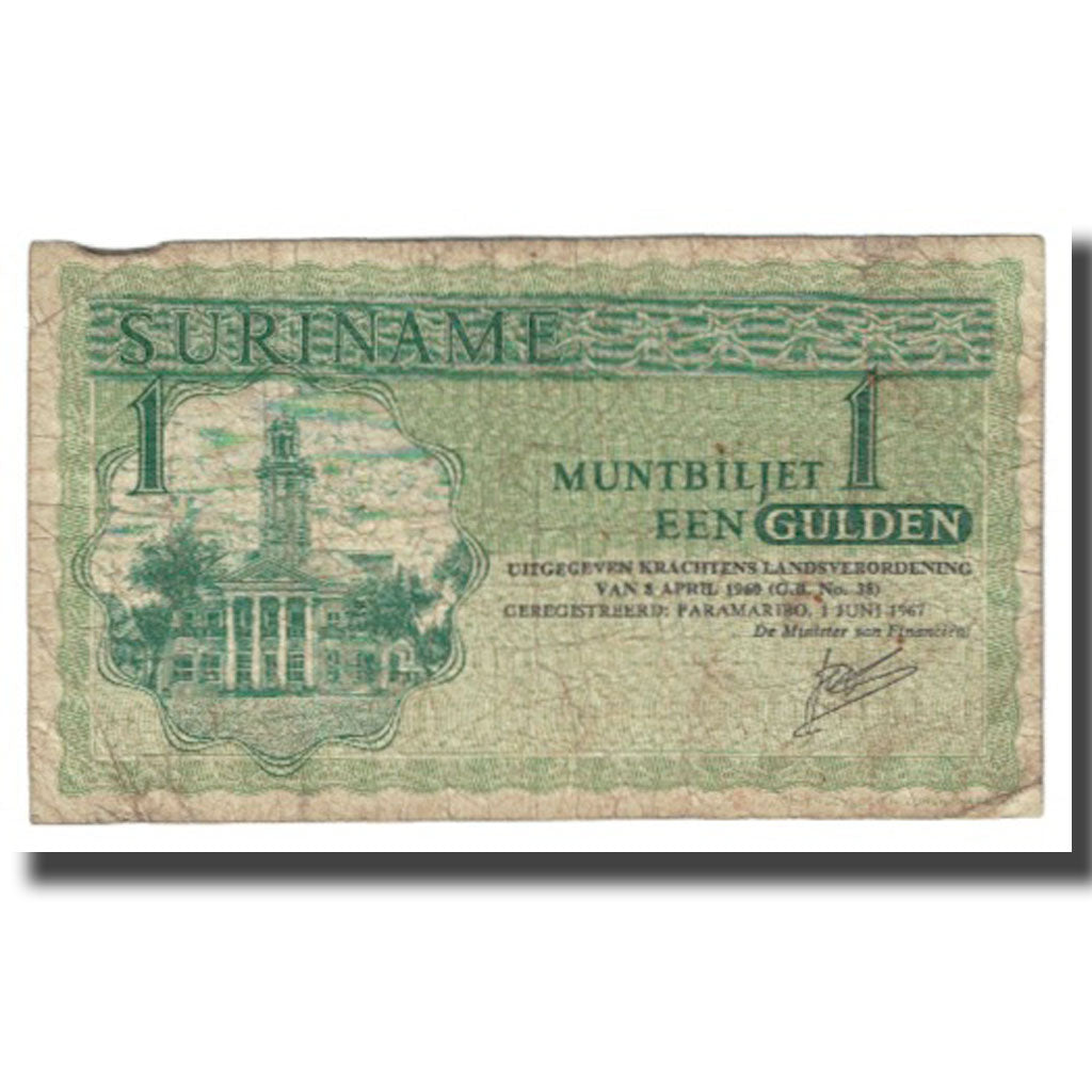 Banknot, Surinam, 1 Gulden, 1967, 1967-04-08, KM:116i, VF(20-25)