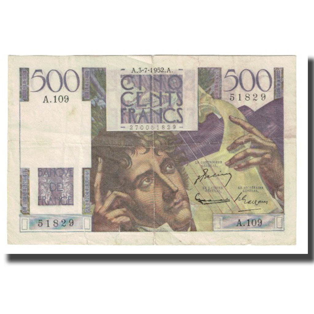 Frankreich, 500 Francs, Chateaubriand, 1952, 1952-07-03, S+, Fayette:34.09