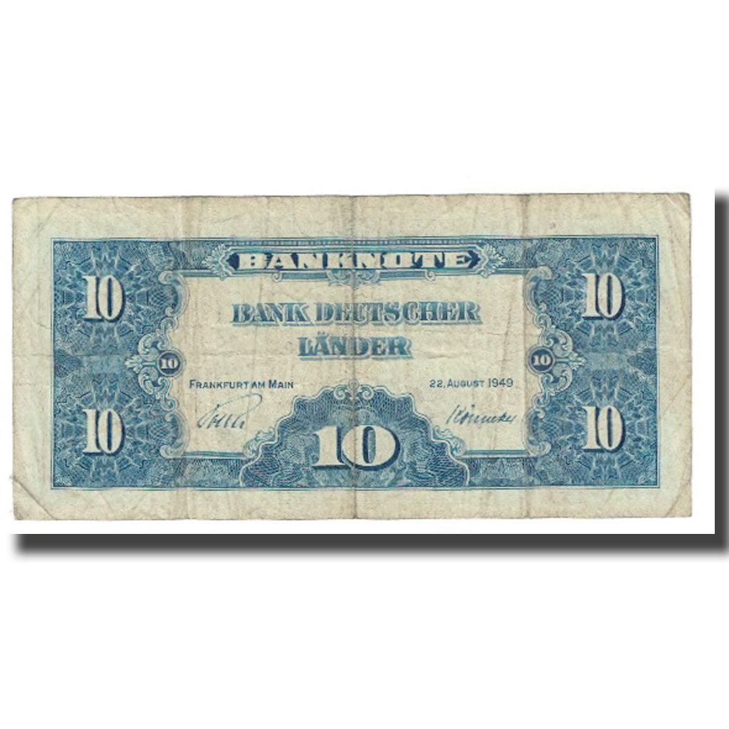 Geldschein, Bundesrepublik Deutschland, 10 Deutsche Mark, 1949, KM:16a, S