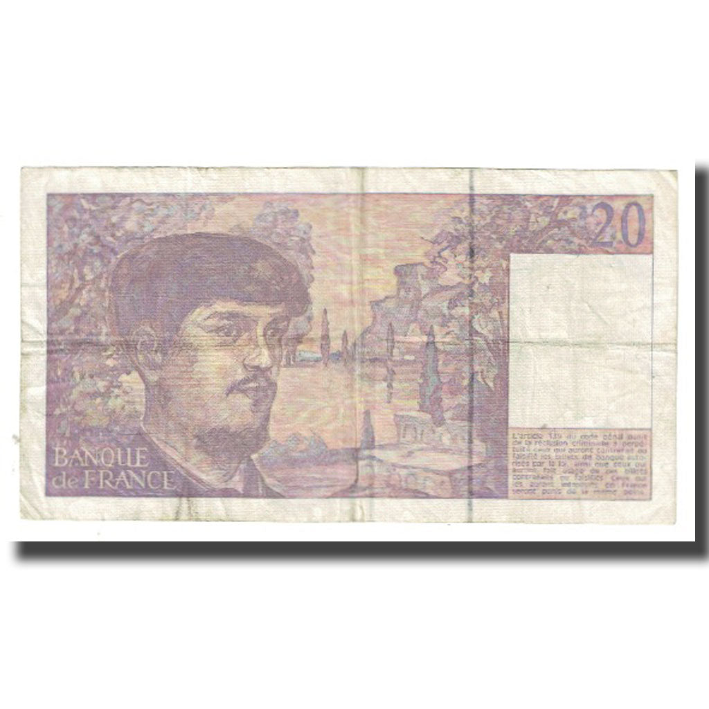 Francia, 20 Francs, Debussy, 1990, BC+, Fayette:66bis.01.A27, KM:151h