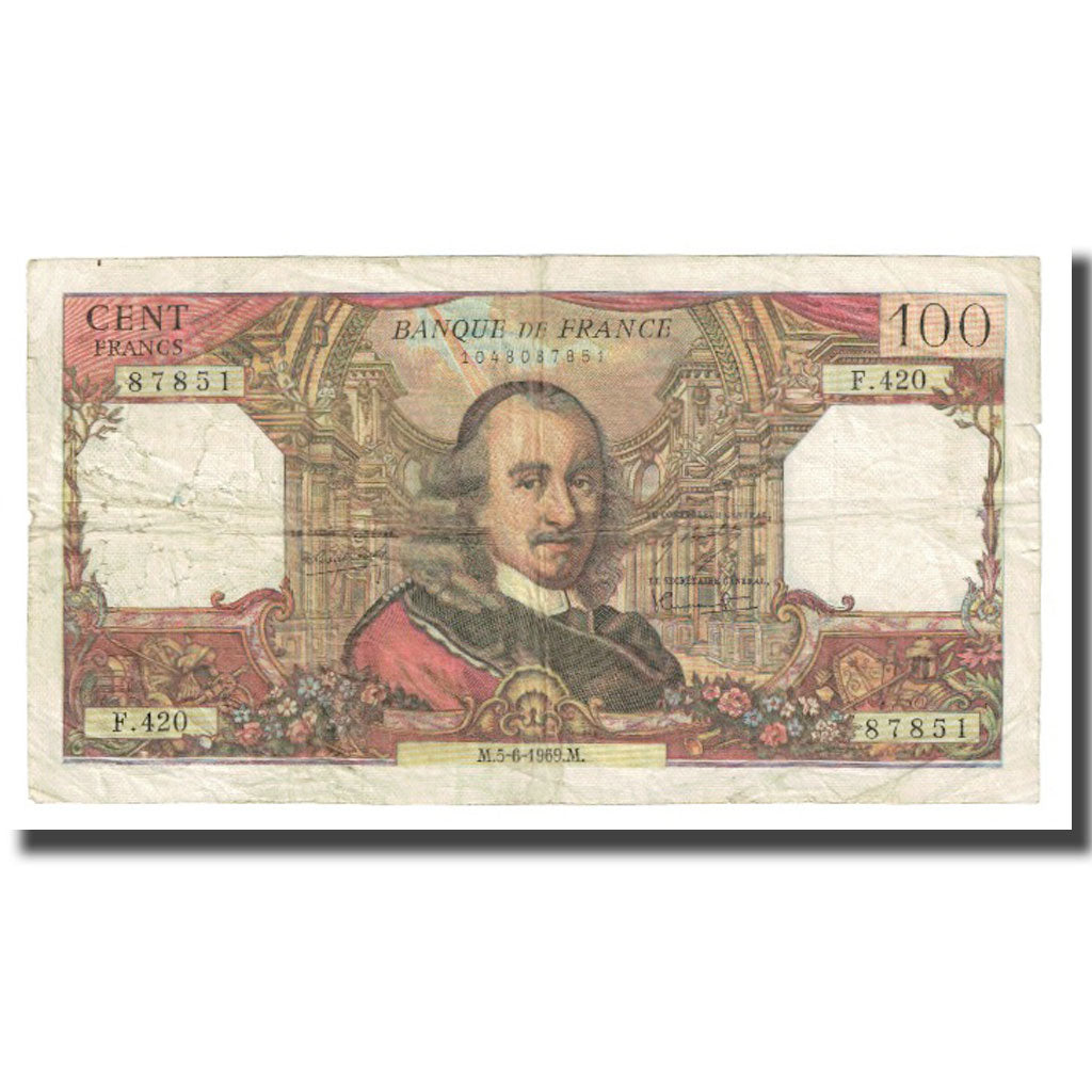 Francia, 100 Francs, Corneille, 1969, R.Tondu-G.Bouchet-H.Morant, 1969-06-05