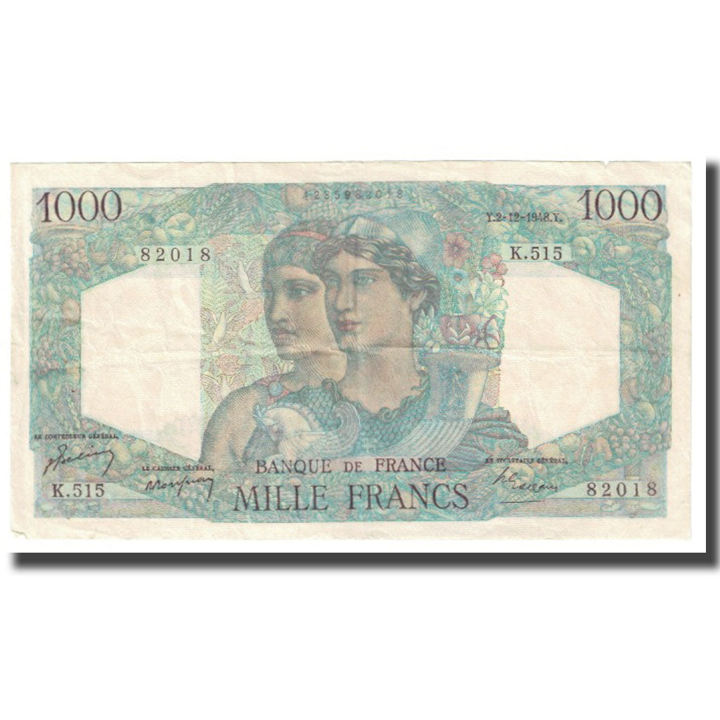 Francia, 1000 Francs, Minerve et Hercule, 1948, P. Rousseau and R. Favre-Gilly
