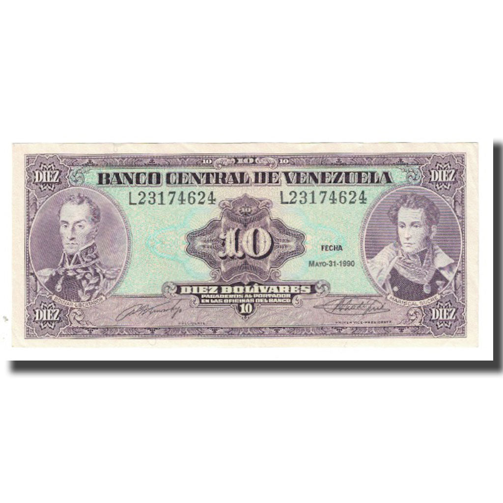 Banconote, Venezuela, 10 Bolívares, 1990, 1990-05-31, KM:61b, SPL-