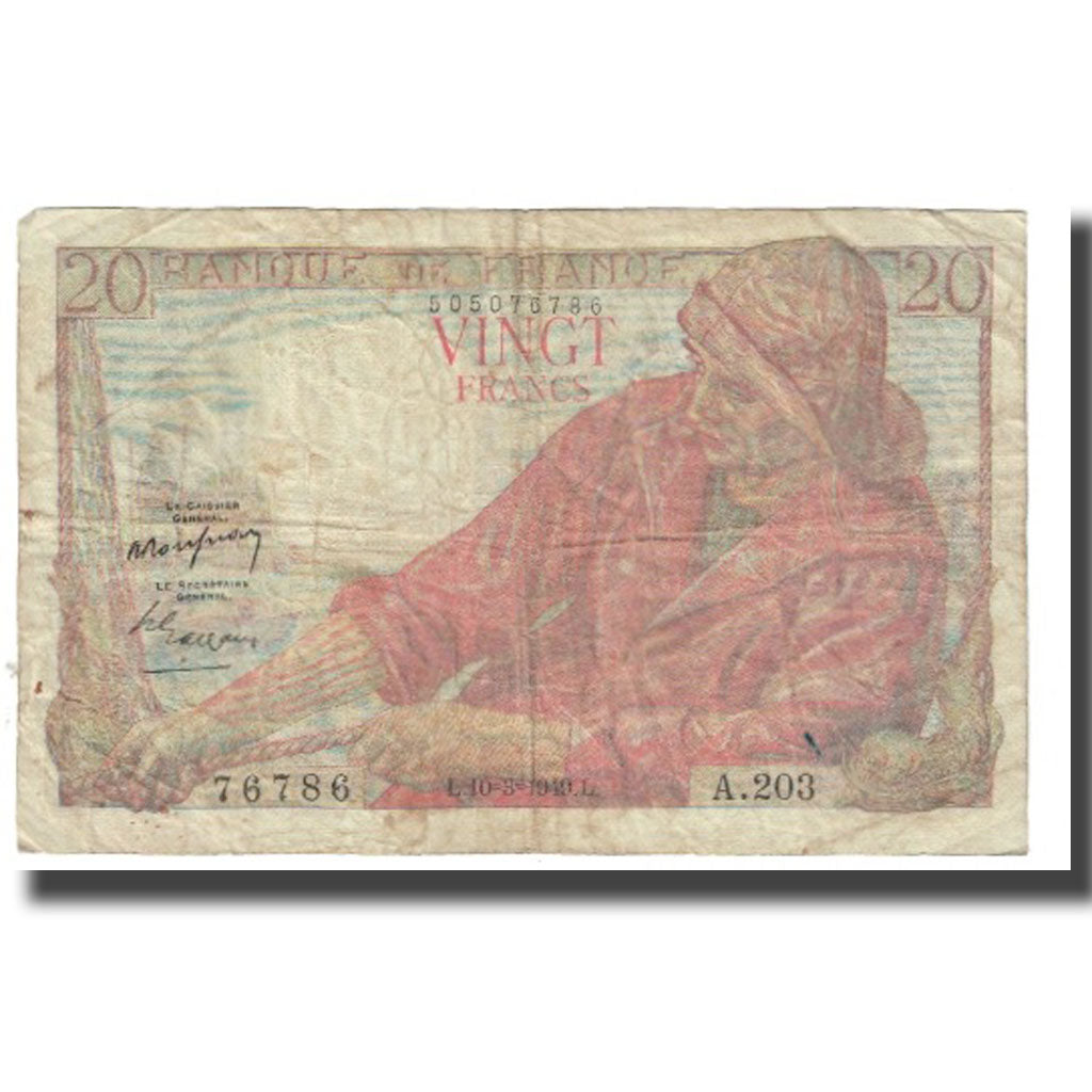 Francia, 20 Francs, 1949, 1949-03-10, BC, Fayette:13.14, KM:100c