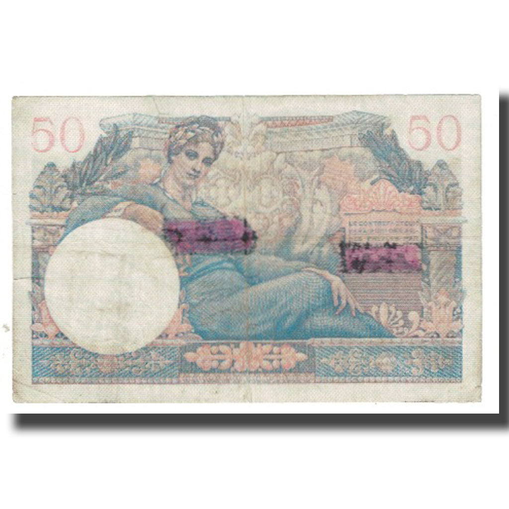 Frankrijk, 50 Francs, 1947, 1947, FAUSSE SURCHARGE, TB, Fayette:VF 31.1, KM:M8